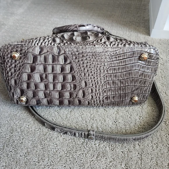 Brahmin Duxbury Green/Gray Satchel Bag - Picture 4 of 10